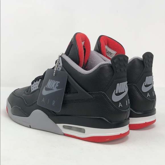 Air Jordan 4 Retro Bred Reimagined FV5029-006 Black Fire Red Sneakers- Size 8.5 - Picture 6 of 14